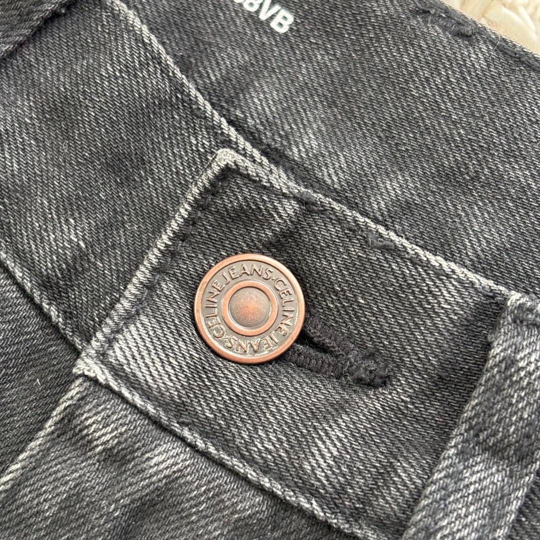 CELINE セリーヌ スキニーデニム 24インチ 黒 ブラック S相当 日本製