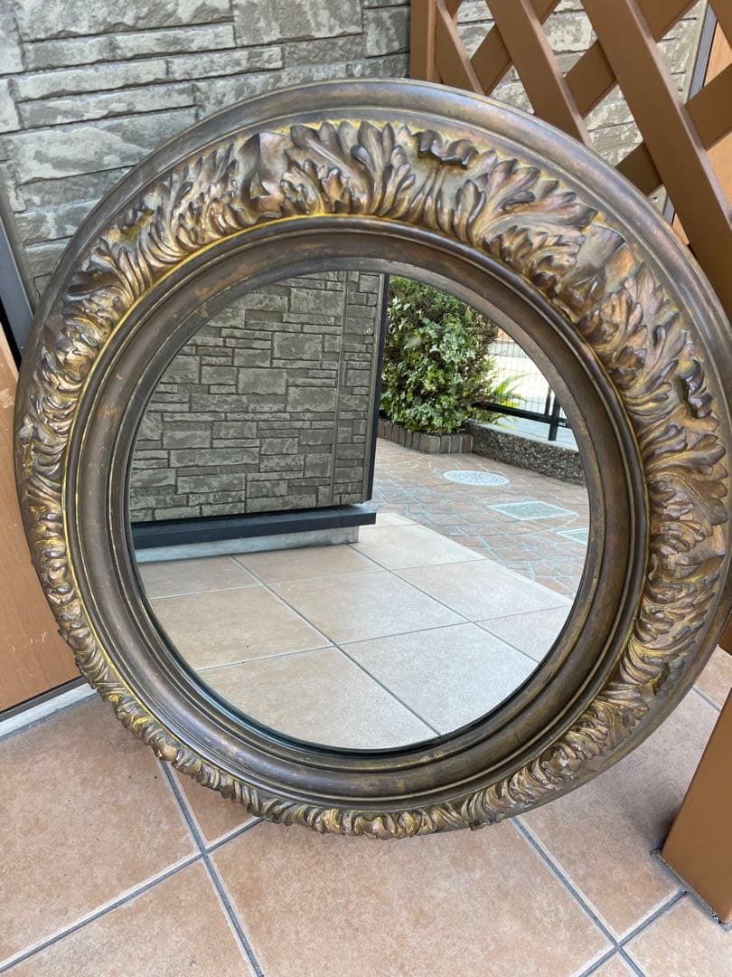 オランダ製　アンティーク　レア　ドームガラス　大きな　オーバル　フレーム　大型