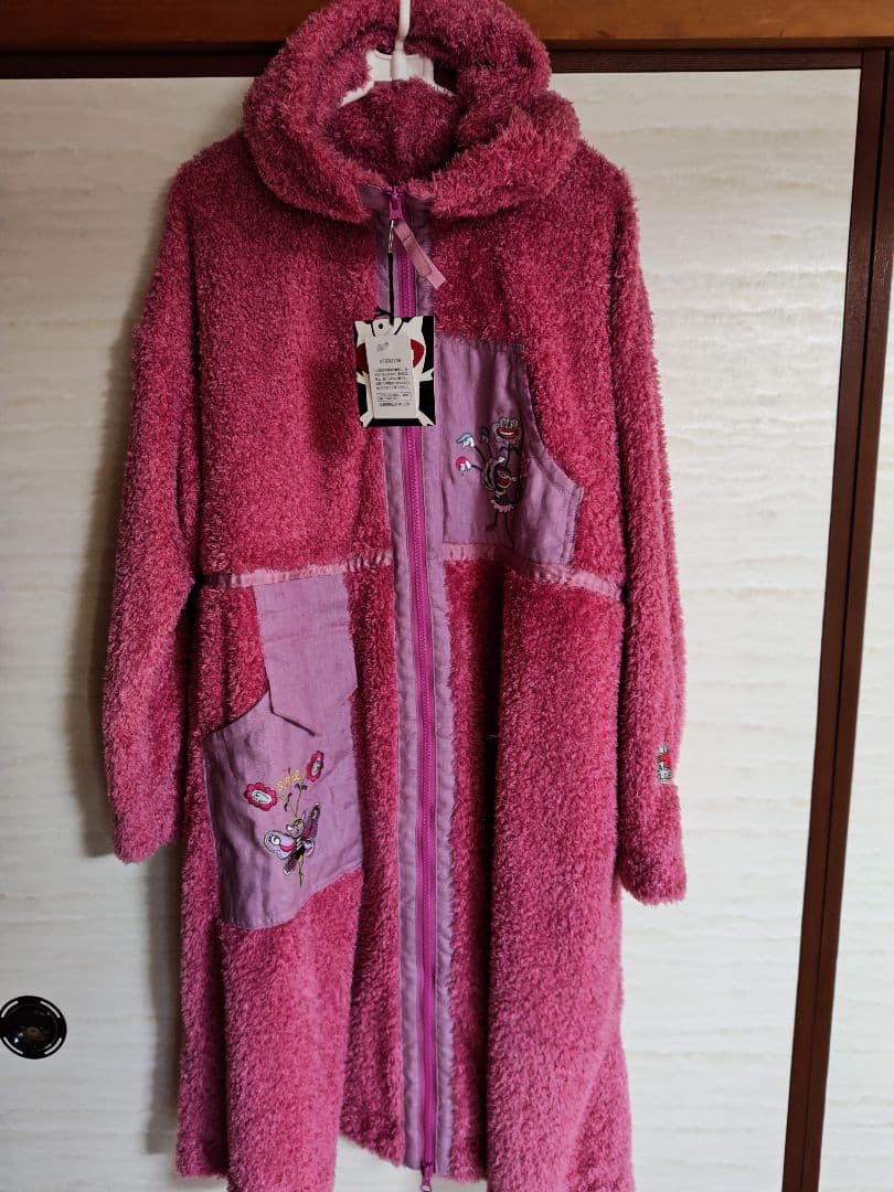 新品❣️アルベロベロ/ フード付きピンクロングコート M