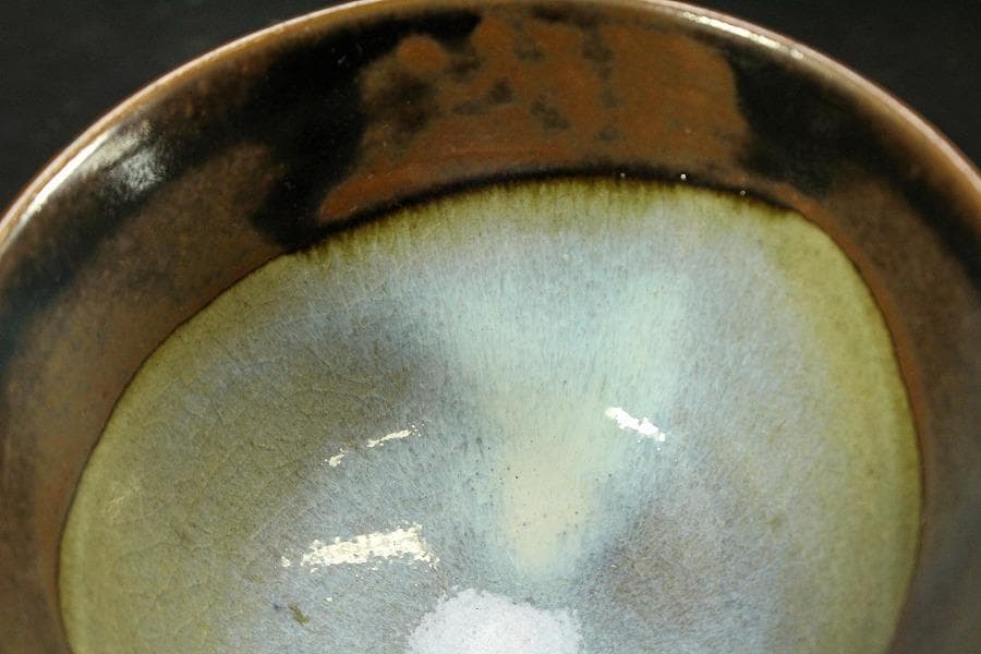 茶道具 膳所焼 茶碗 美品(ZE426)