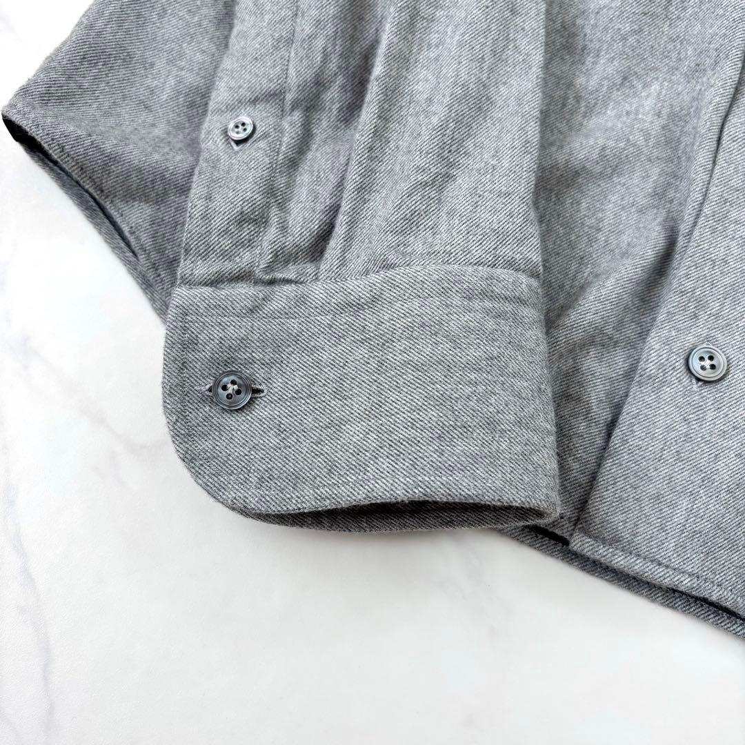 【美品】ラルディーニ ホリゾンタルカラー ネルシャツ 38 コンバーチブルカフス