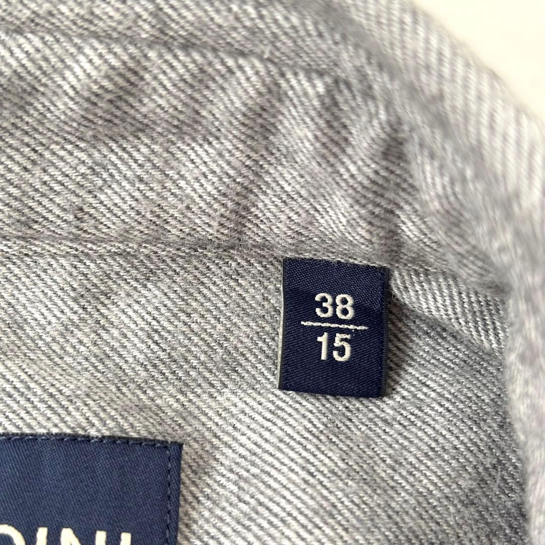 【美品】ラルディーニ ホリゾンタルカラー ネルシャツ 38 コンバーチブルカフス