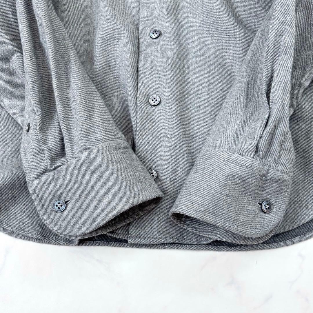 【美品】ラルディーニ ホリゾンタルカラー ネルシャツ 38 コンバーチブルカフス