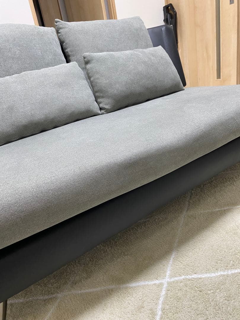 ニトリ　2人用布張りソファ (ポーション2KD GY)