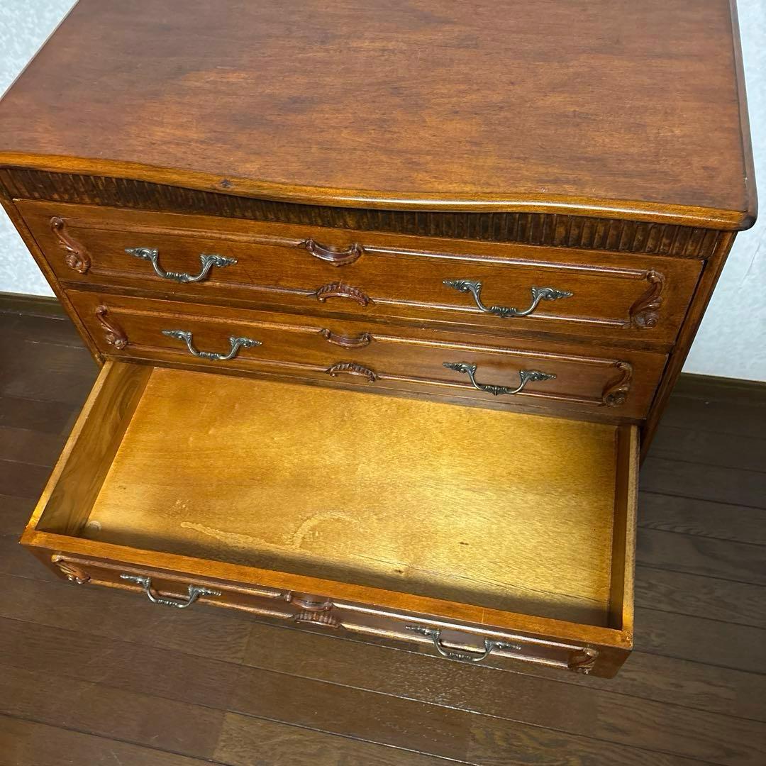 【良品】アンティーク調 ５段 チェスト 猫脚