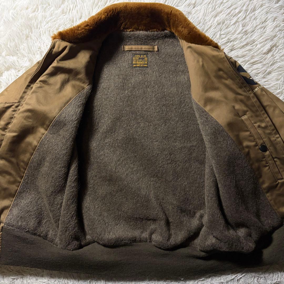 【雰囲気抜群】バズリクソンズ　フライトジャケット　B-10 襟ボア　カーキ　38