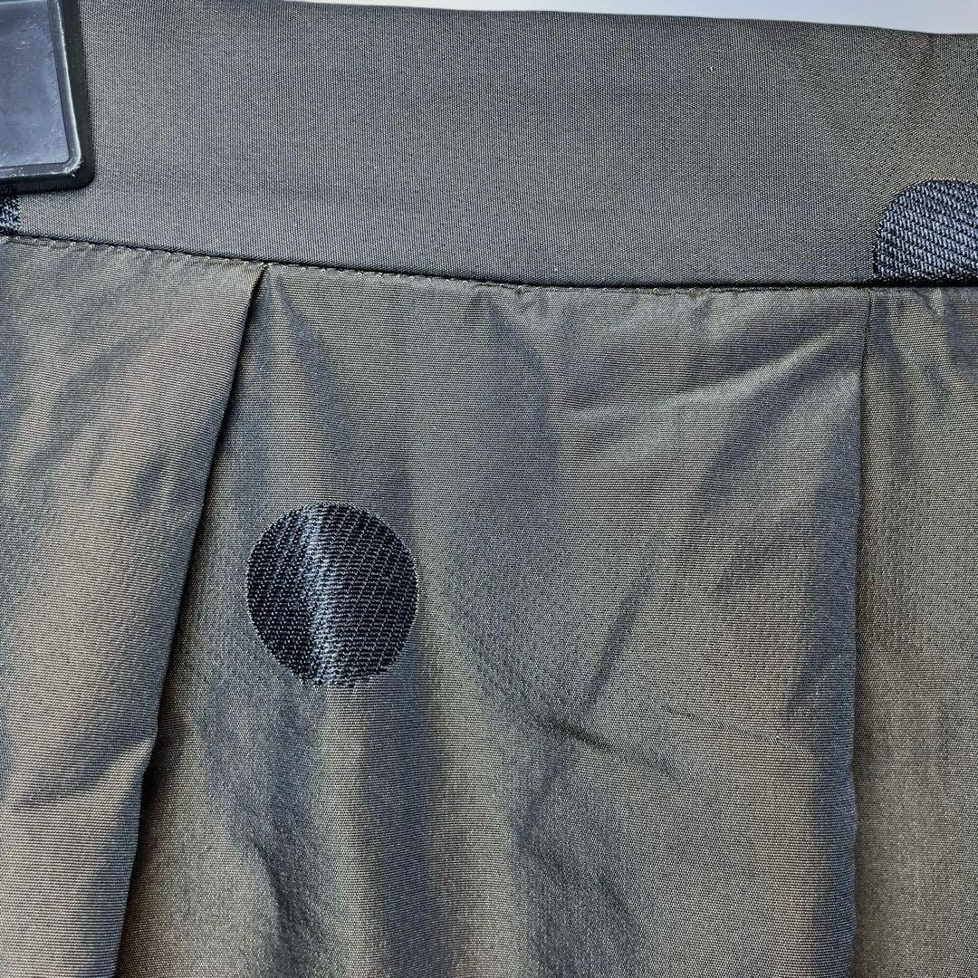 未使用　アンタイトル　ブロンズ　ブラウン　ドット柄タフタ　フレアスカート