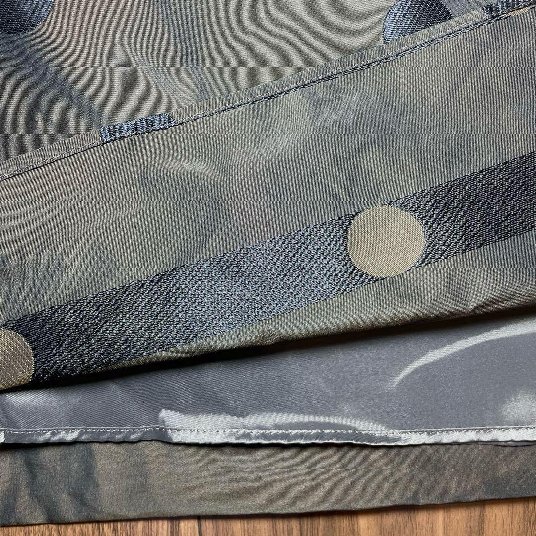 未使用　アンタイトル　ブロンズ　ブラウン　ドット柄タフタ　フレアスカート