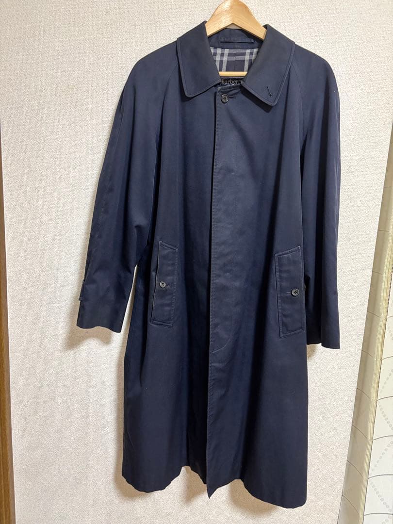 バーバリー　ステンカラーコート ネイビー