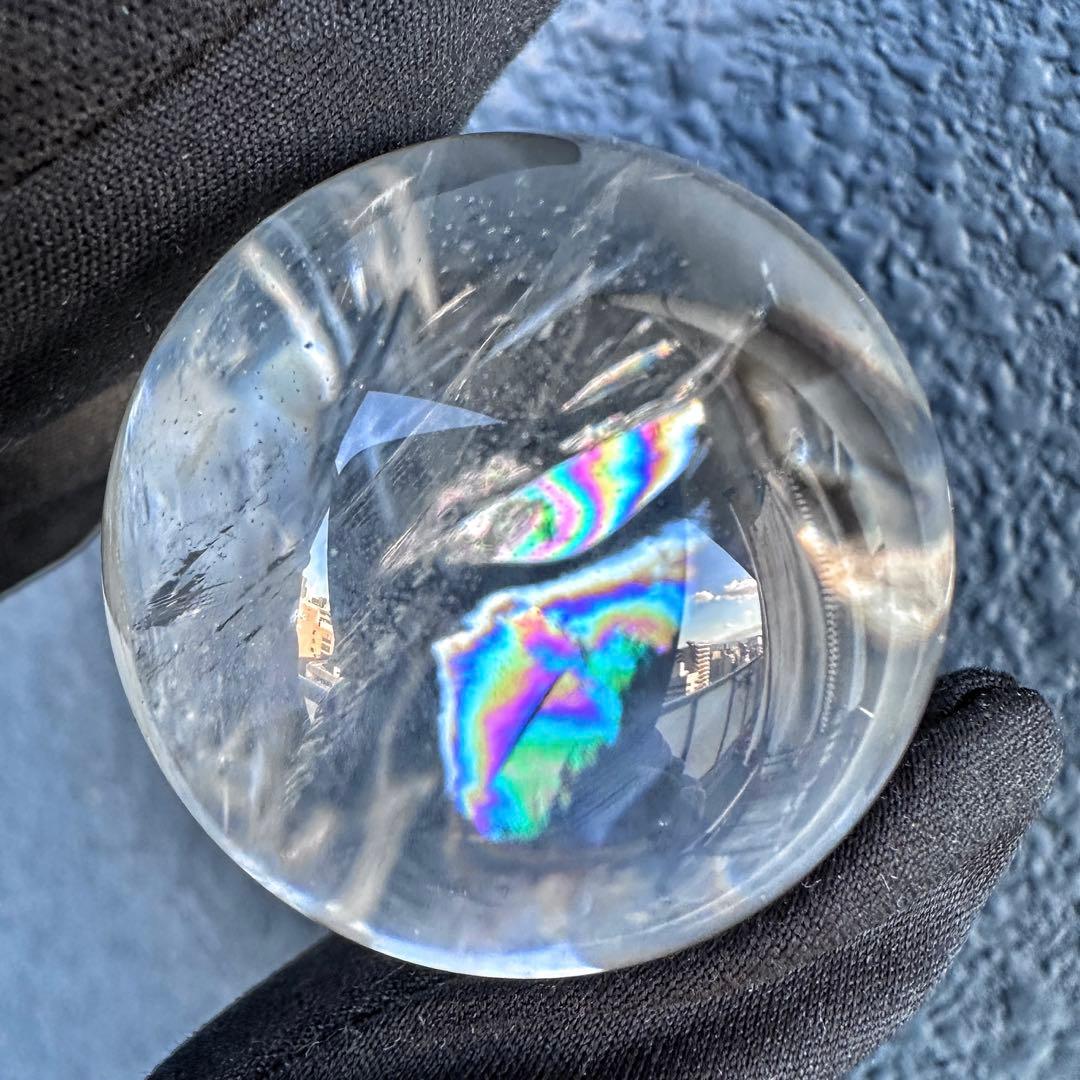 高透明度❗️レインボー☆ヒマラヤ ブルーエンジェルラダークォーツ丸玉A1303