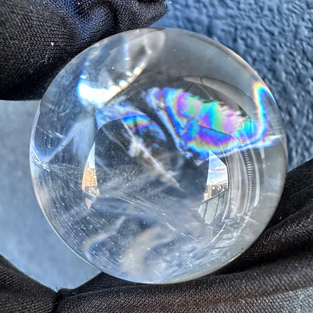 高透明度❗️レインボー☆ヒマラヤ ブルーエンジェルラダークォーツ丸玉A1303