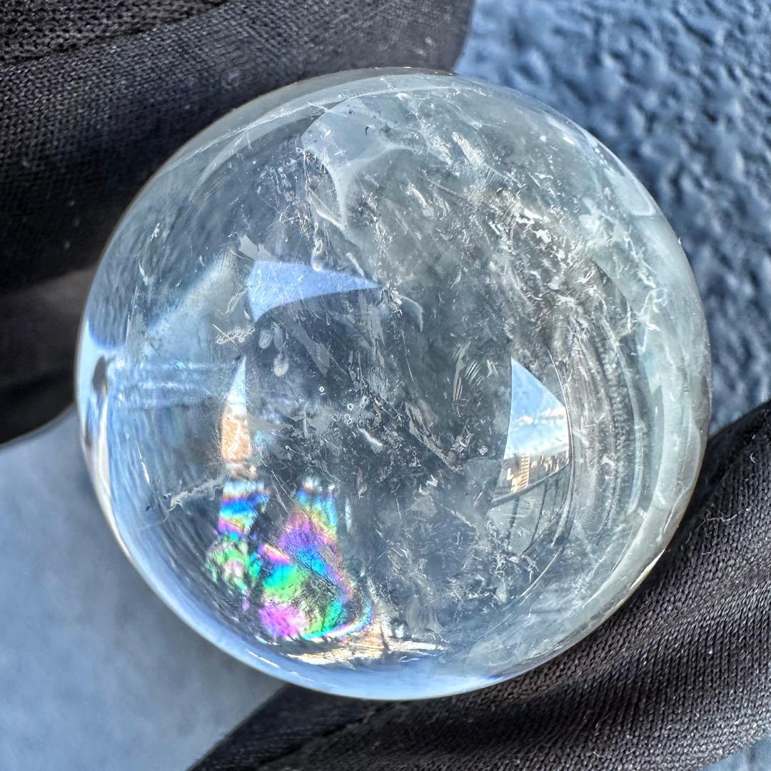 高透明度❗️レインボー☆ヒマラヤ ブルーエンジェルラダークォーツ丸玉A1303