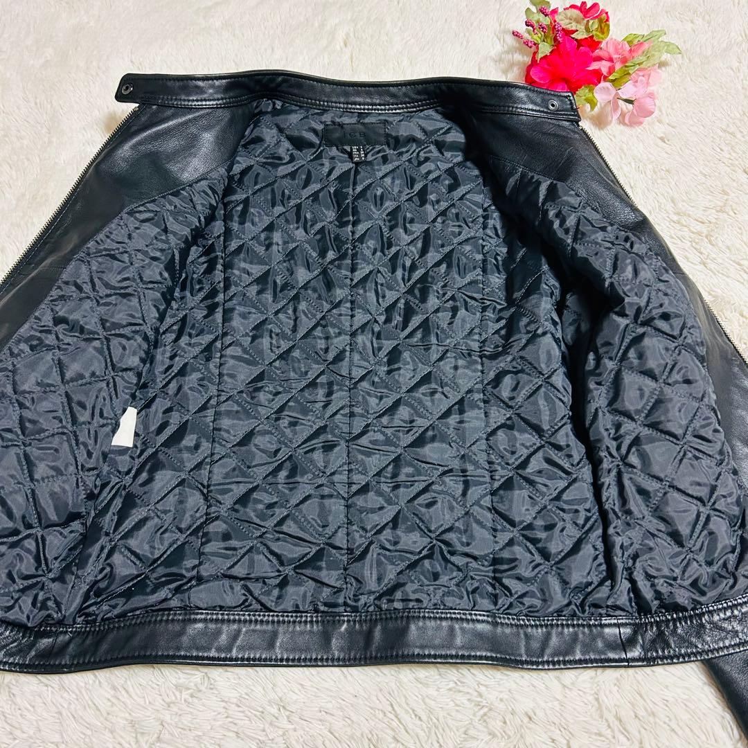 ICB シングルライダースジャケット　ラムレザー　羊革　ブラック　Mサイズ