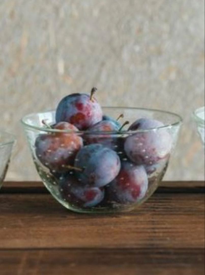 新同/ガラス工房 橙 津坂陽介 くるみサラダボウル 3個セット 泡ガラス器 素麺