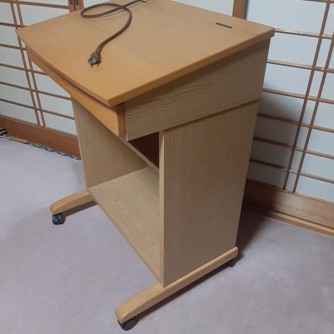 コクヨ 四国工芸 キャスター付き木製デスク コンセント付き