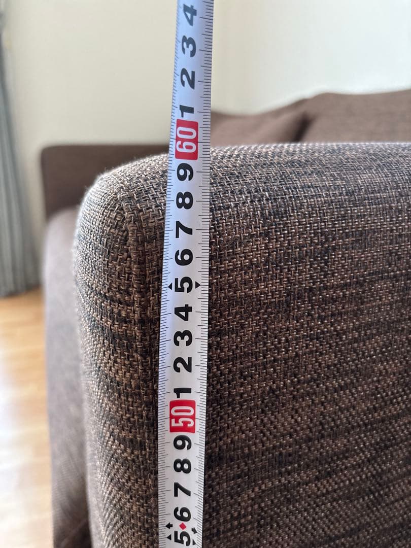 3人掛けソファ　ニトリ　ブラウン