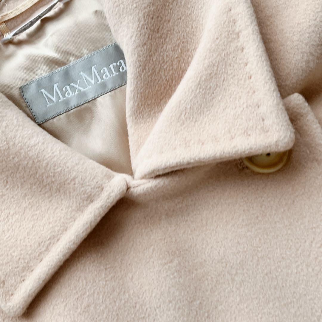 【美品】マックスマーラ ロングベルベットコート アンゴラ混 マニュエラ 銀タグ