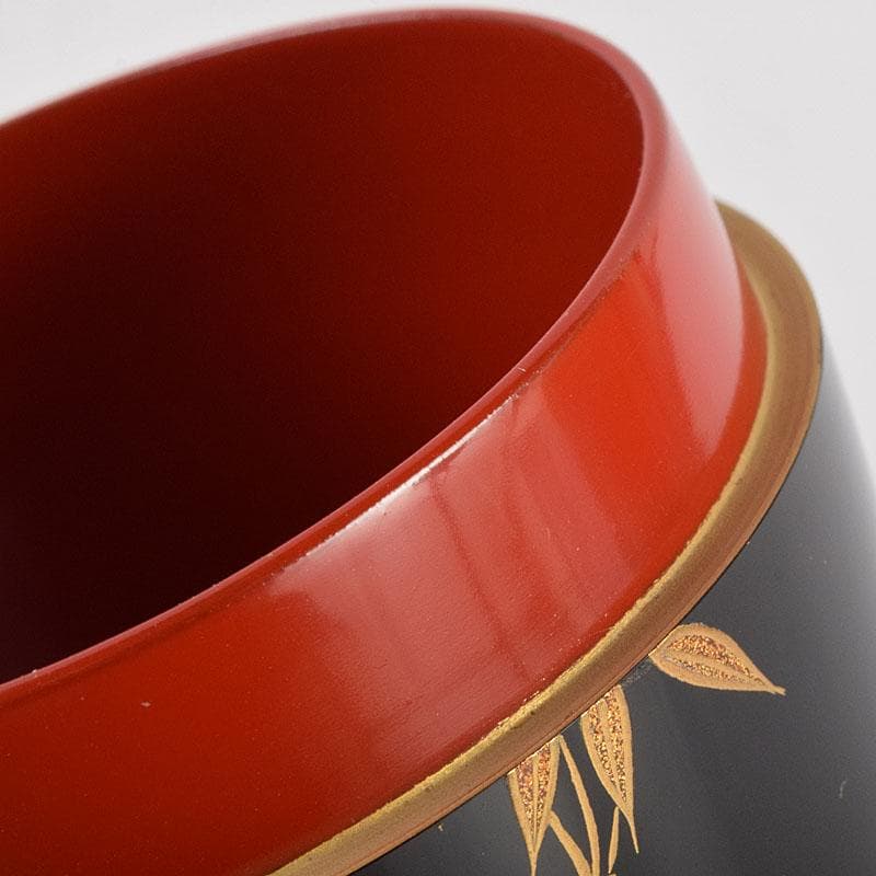 オオシモ　田中宗凌作　螺鈿装飾　縁金　南天　中棗　共箱　M　R9290