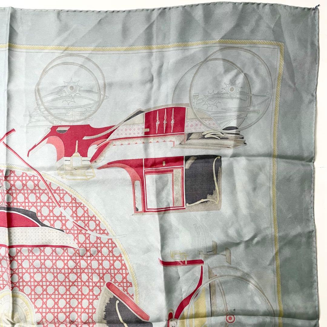 エルメス　カレ90　シルク　86cm スカーフ グレー　M