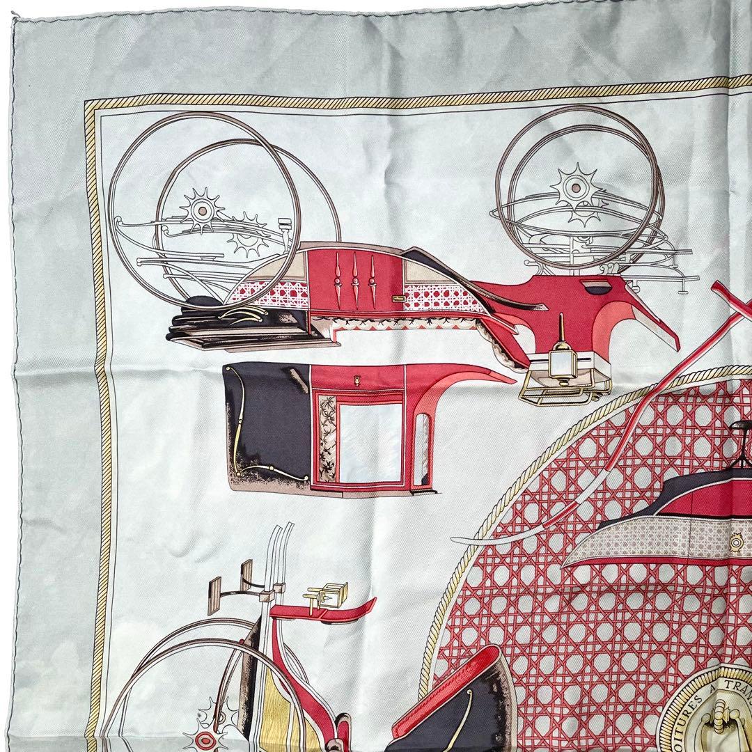 エルメス　カレ90　シルク　86cm スカーフ グレー　M