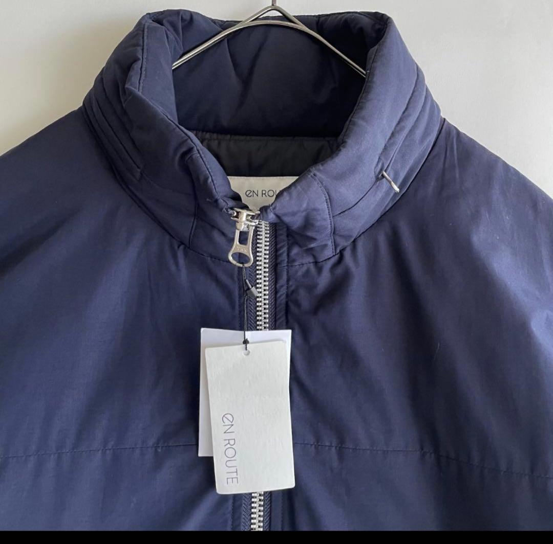 美品 EN ROUTE コットンナイロンタッサーニットスリーブ 中綿ジャケット