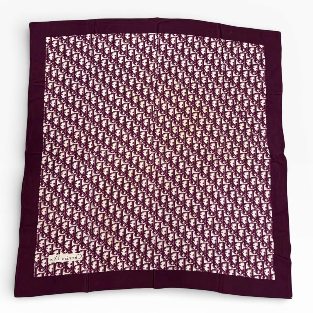 クリスチャンディオール エンジ トロッター柄 大判スカーフ スカーフ