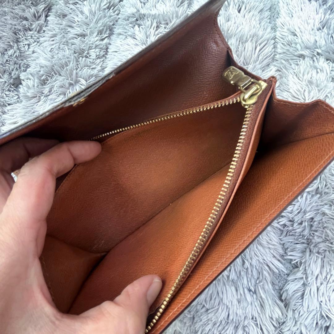 ルイヴィトン　長財布　モノグラム　ポルトモネクレディ　ブラウン