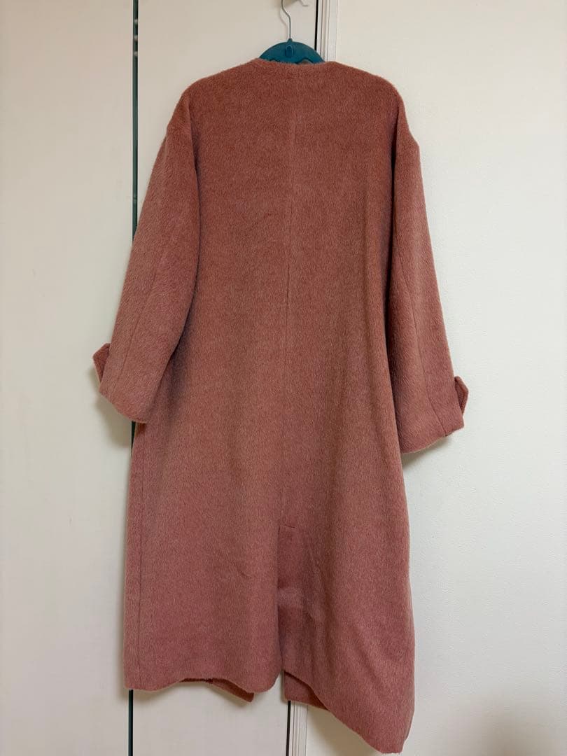 ジャケット・アウター mideal shaggy long coat LIGHT / PINK