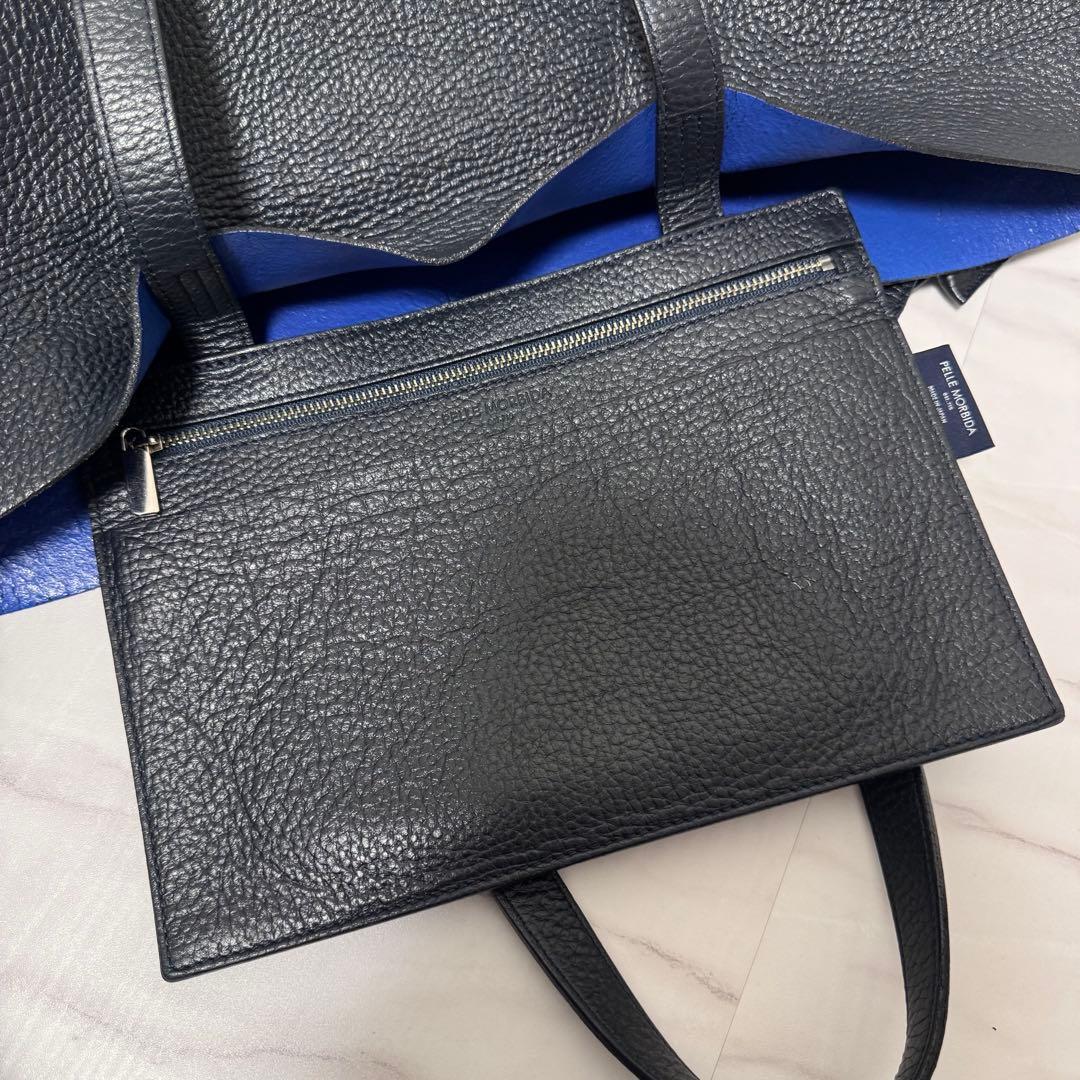 ペッレモルビダ メイデンボヤージュ レザートートバッグ ネイビー A4 ビジネス