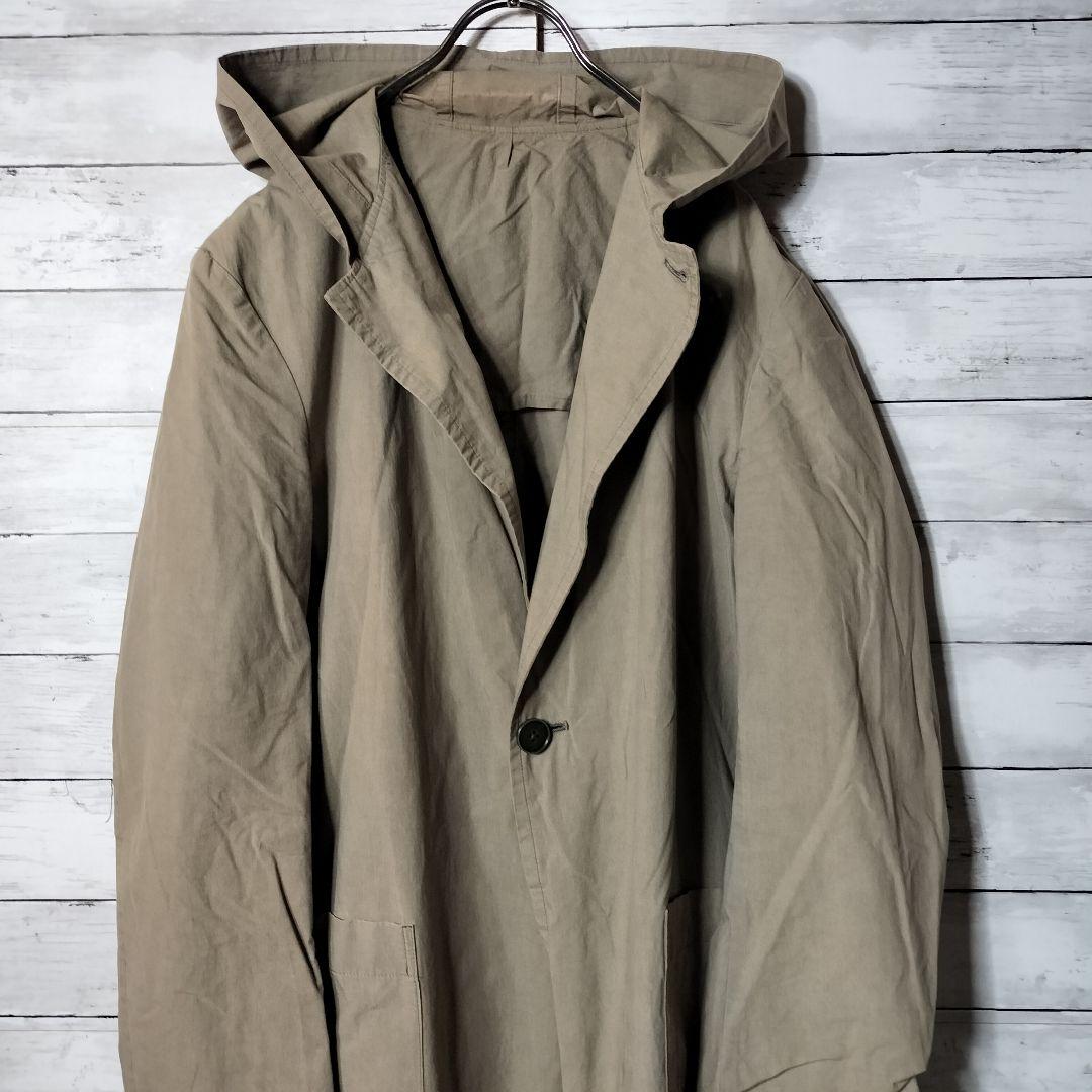 ヨウジヤマモトプールオム フーディトレンチコート ロングコート カーキ