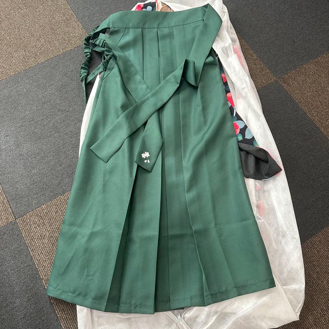 ★美品★卒業式　キャサリンコテージ 黒緑　袴セット 160cm 肌襦袢・髪飾り付