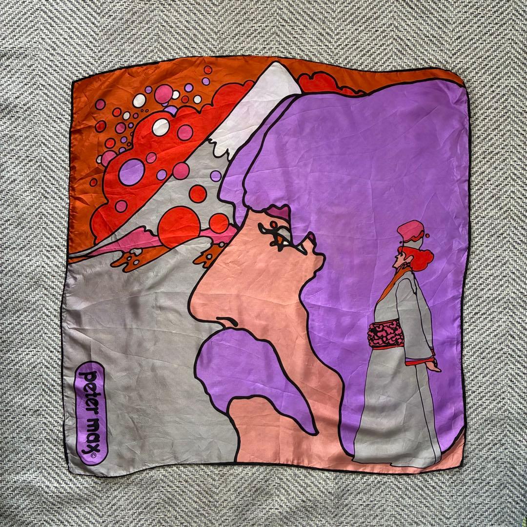 70’s ビンテージ Peter max ピーターマックス シルクスカーフ