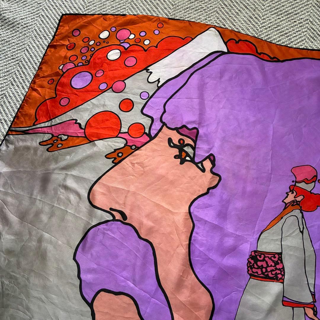 70’s ビンテージ Peter max ピーターマックス シルクスカーフ