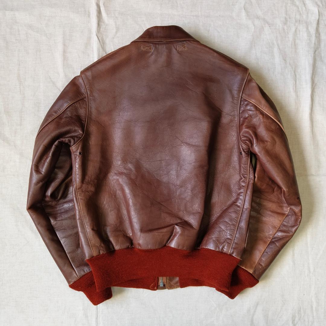 バズリクソンズ A-2 フライトジャケット 赤リブ 1942年モデル 34