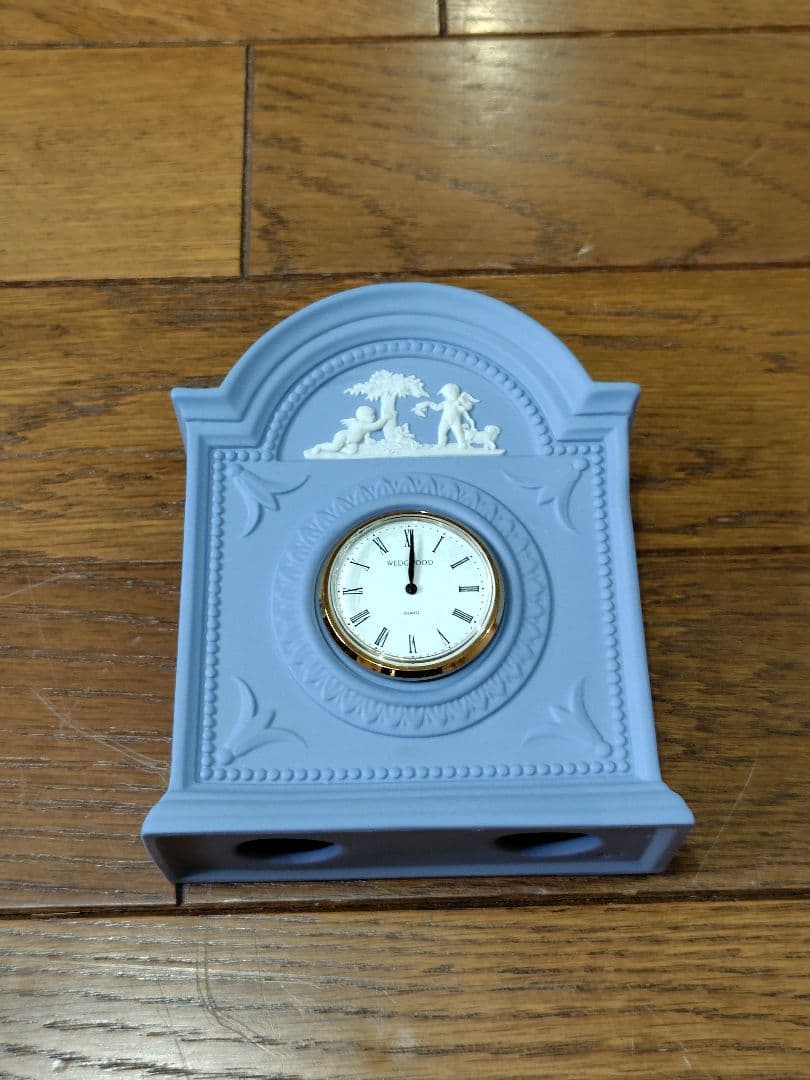 ヴィンテージ　ウェッジウッド　ペールブルー　時計
