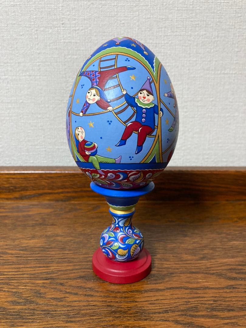 ロシア雑貨☆エッグオーナメント ロシアのサーカスH18cmオリガ作マトリョーシカ