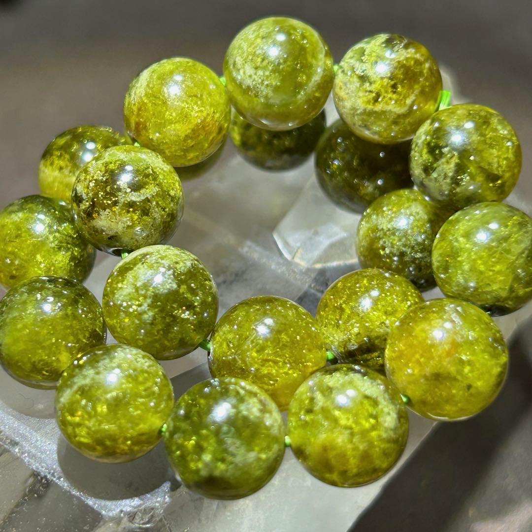 ☆高級品質！福徳弁天宝珠⑧！ツァボライト！グリーンガーネット ブレス