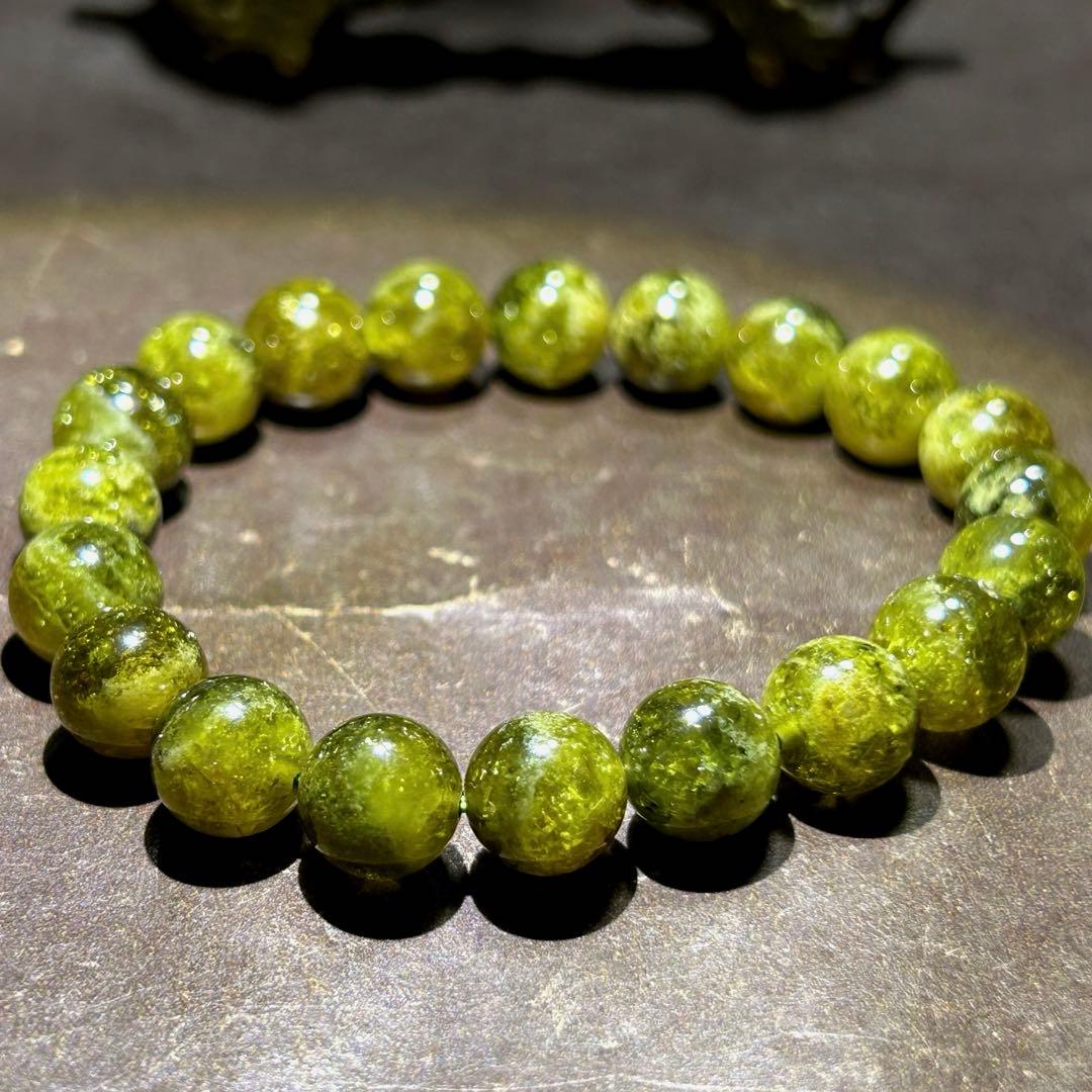 ☆高級品質！福徳弁天宝珠⑧！ツァボライト！グリーンガーネット ブレス
