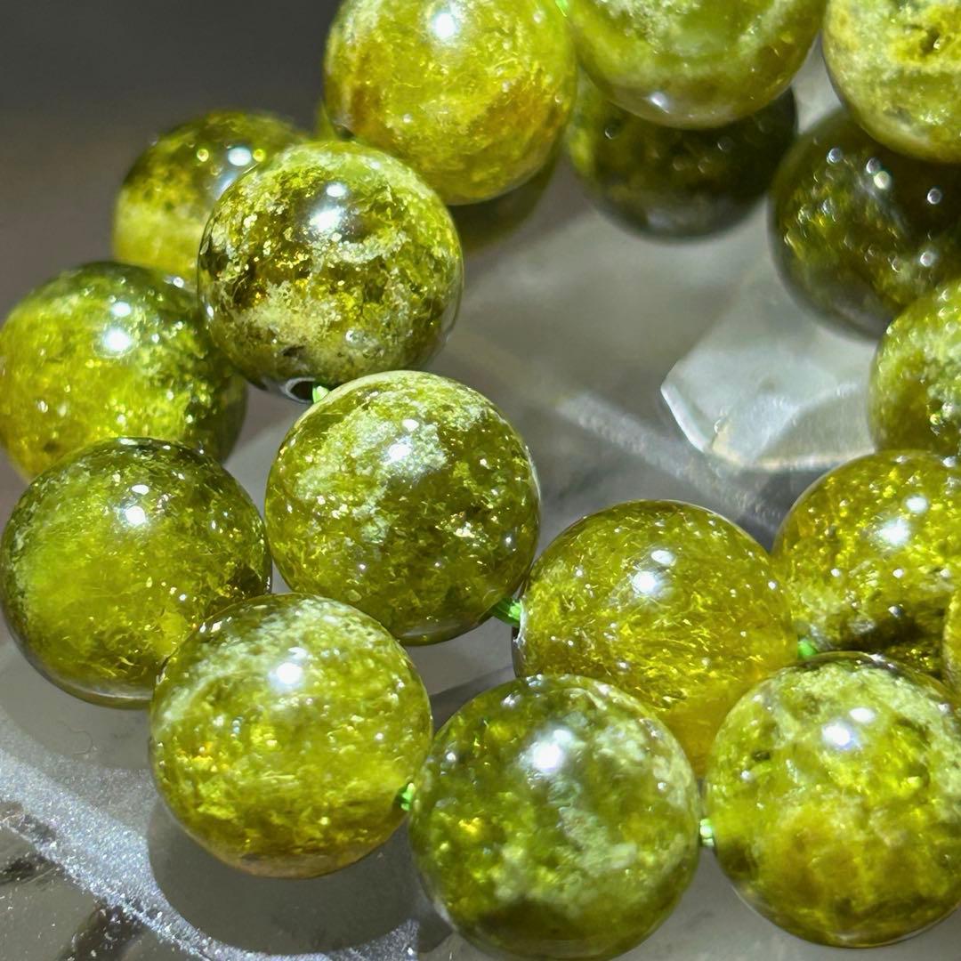 ☆高級品質！福徳弁天宝珠⑧！ツァボライト！グリーンガーネット ブレス