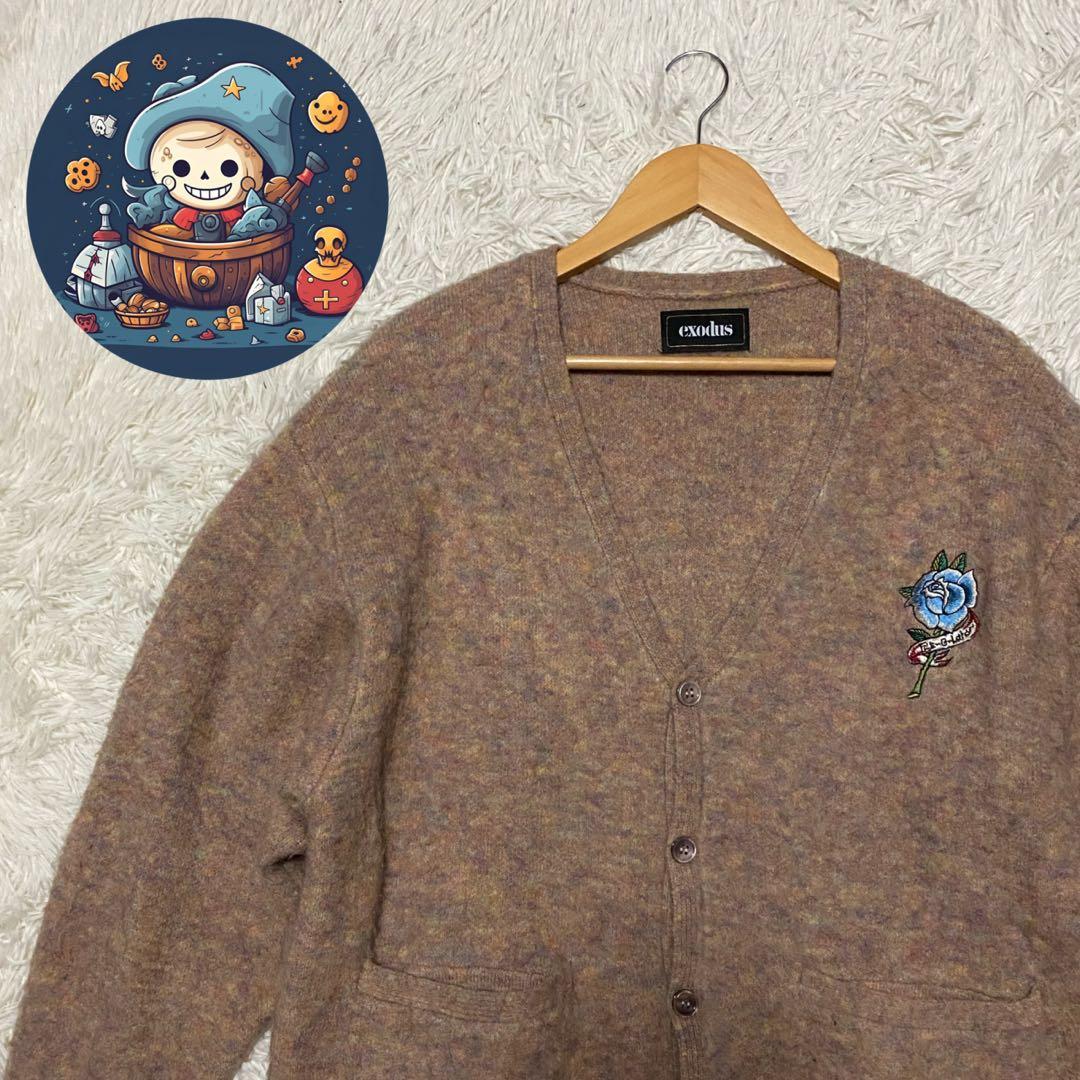 【定価29700円】exodus モヘアニットカーディガン ベージュ XL