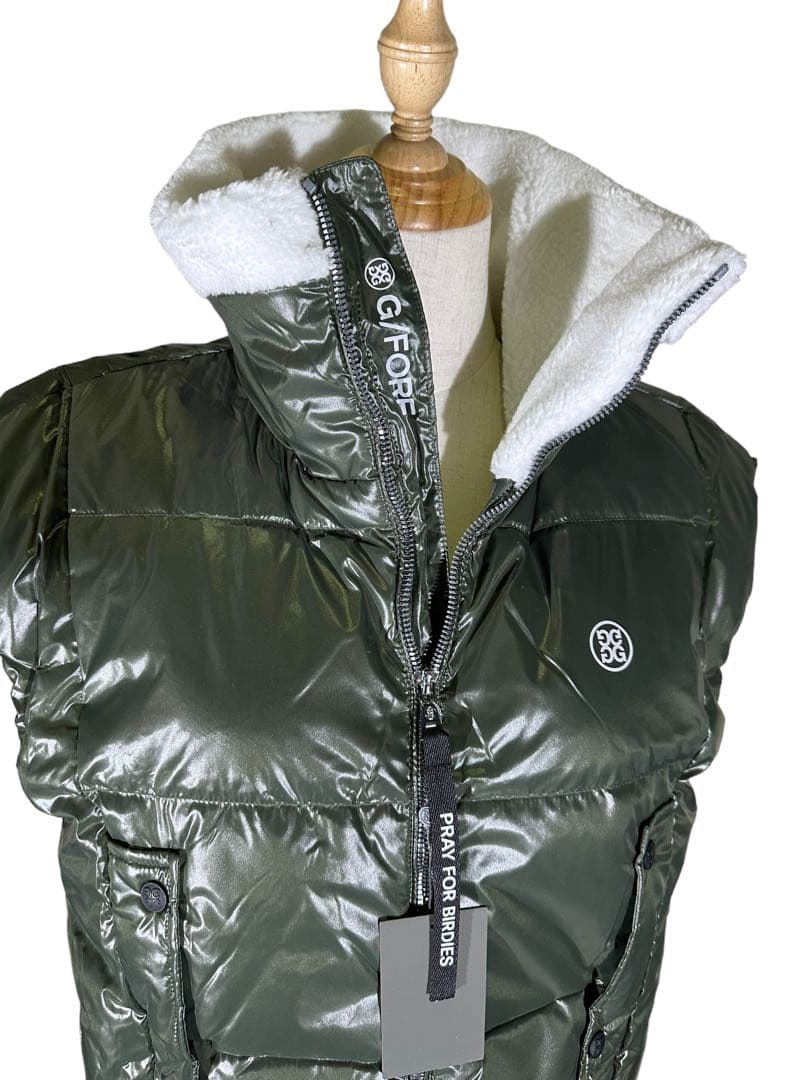 G/FORE韓国ジーフォアレディースショートダウンベストsizeMカーキー