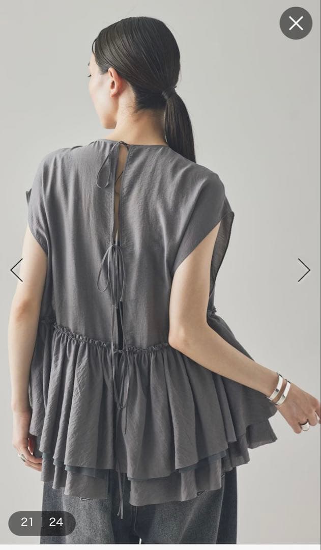 シアーギャザーブラウス　カレンソロジー