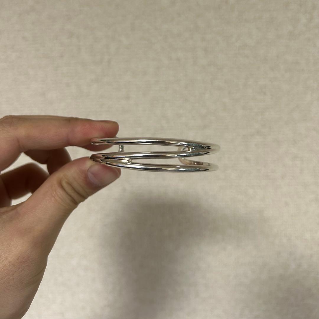 ティファニー オープンダイアゴナル バングル カフ ブレスレット シルバー925