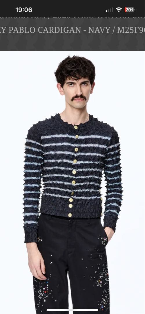 トップス MASU 25aw SPIKY PABLO CARDIGAN - NAVY