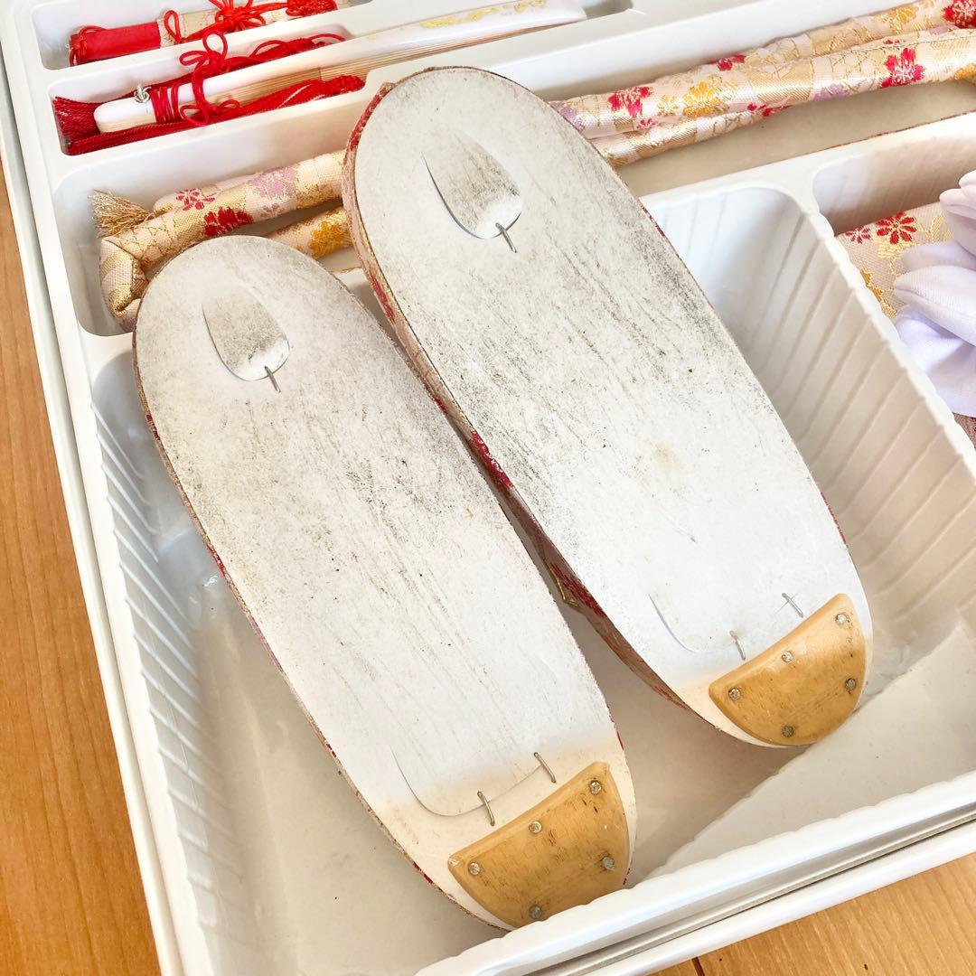 七五三７歳女の子♡花柄×黒♡着物襦袢小物セット sa