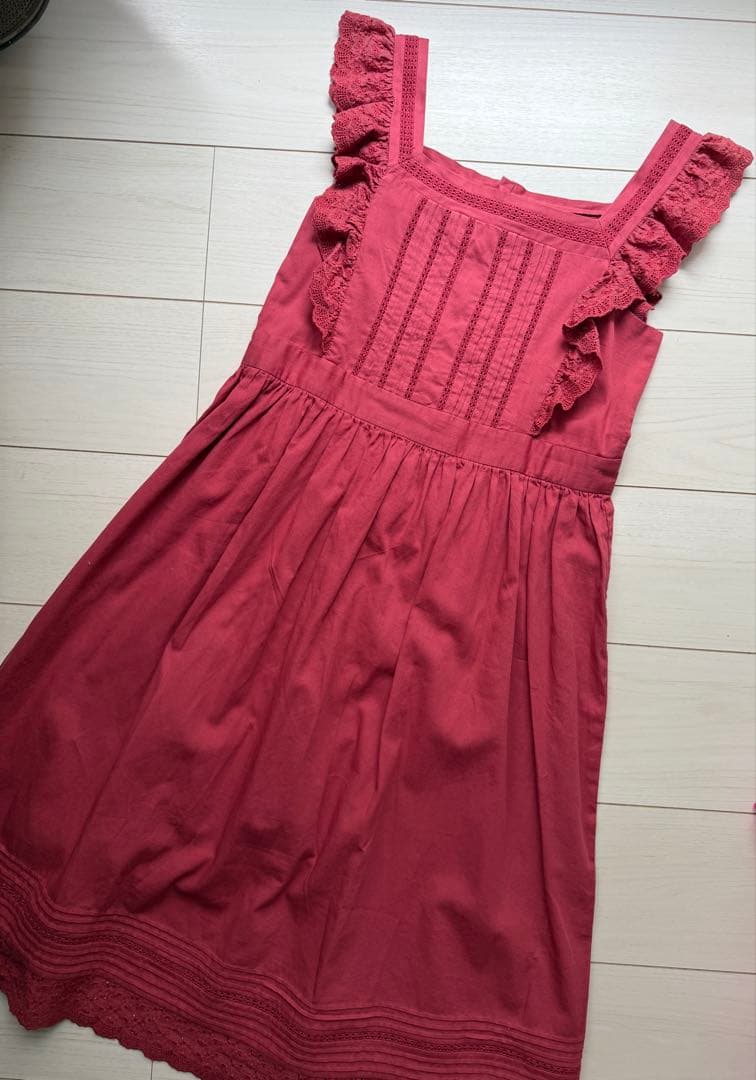 新品タグ付き　Bonpoint ボンポワン　レースフリルワンピース　14A