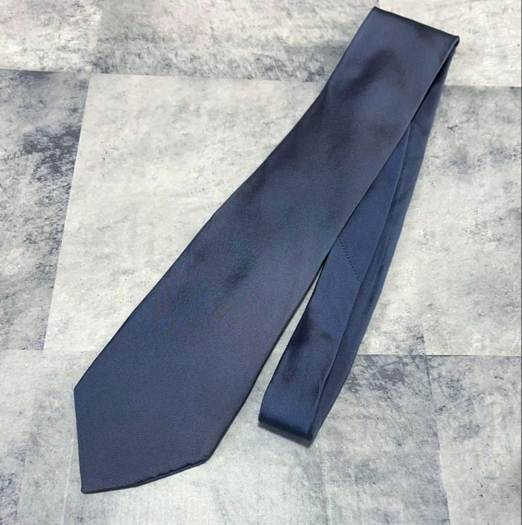 HERMES ネクタイ　ハイブランド ソリッド グレー