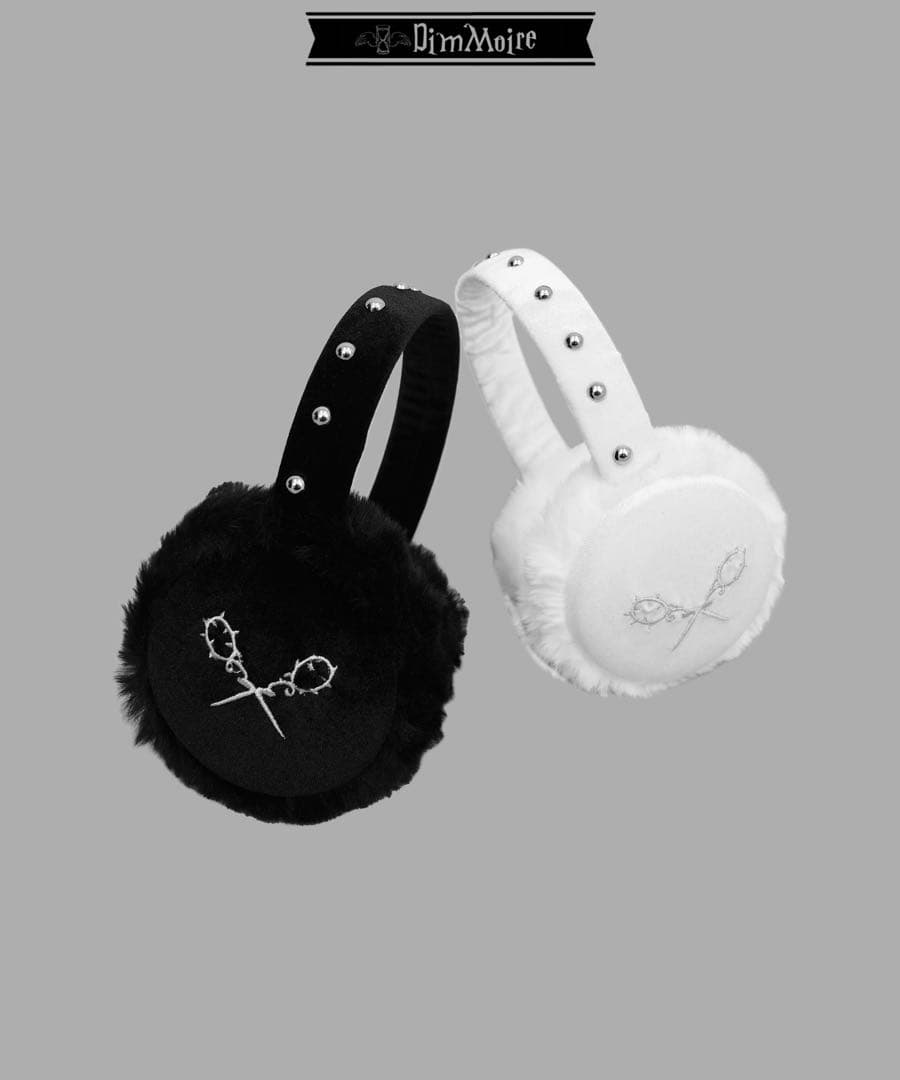 【DimMoire】 ロゴ刺繍イヤーマフ ブラック