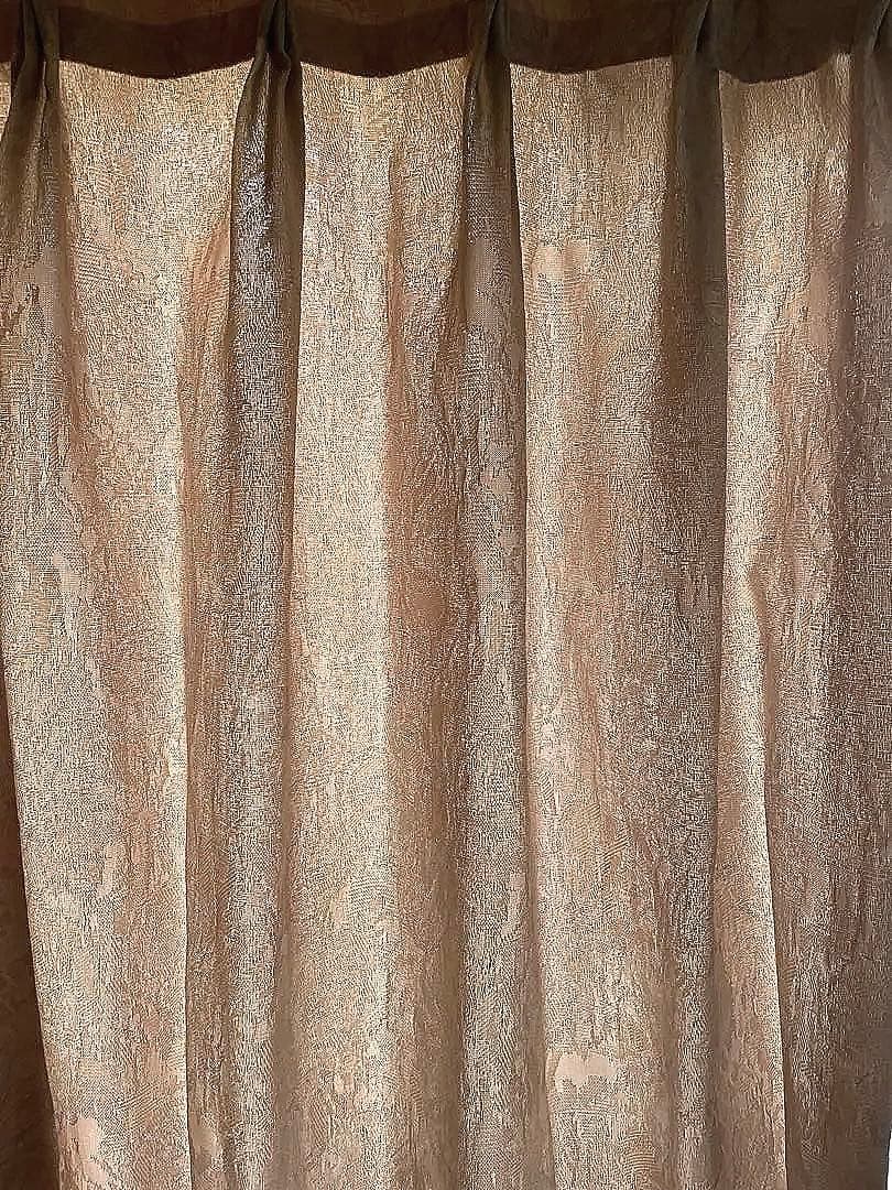 花柄イエロー系ドレープカーテン