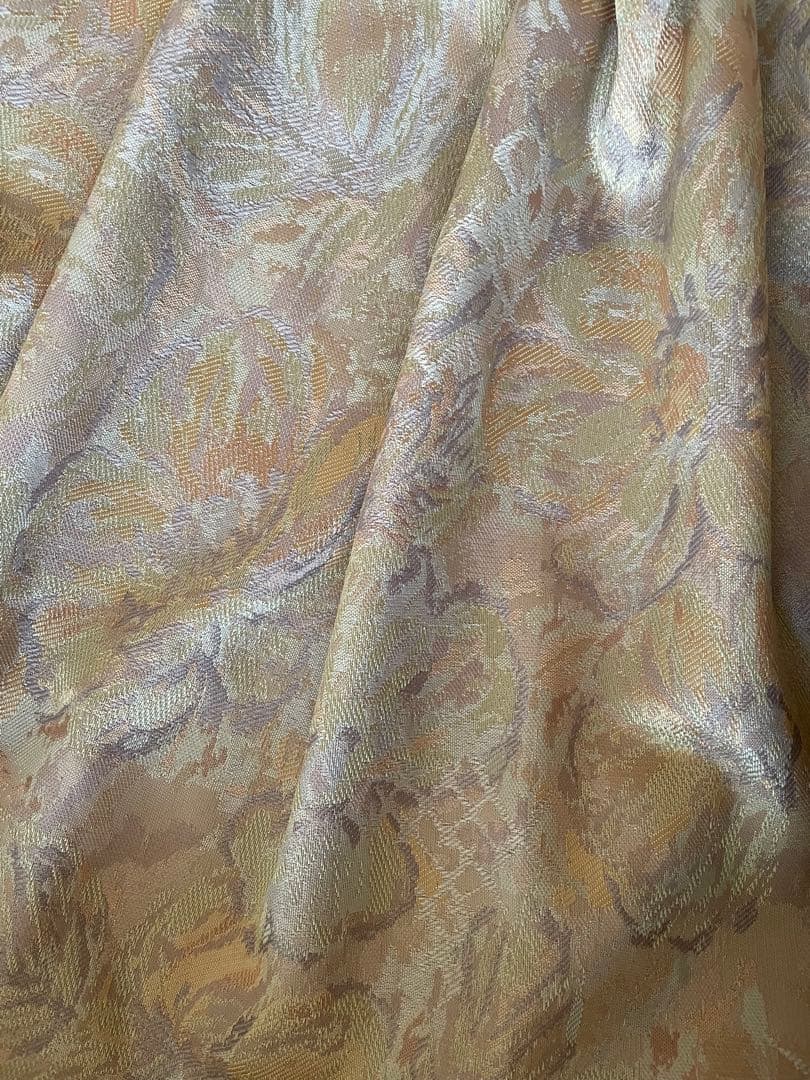 花柄イエロー系ドレープカーテン